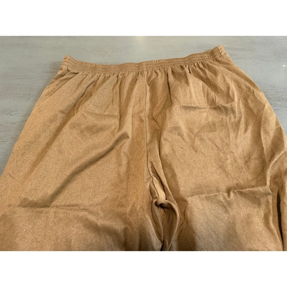 Alfred Dunner Woman 24W Brown Faux Suede Embroidered Beaded Crop Pants Wide Leg - Picture 4 of 5